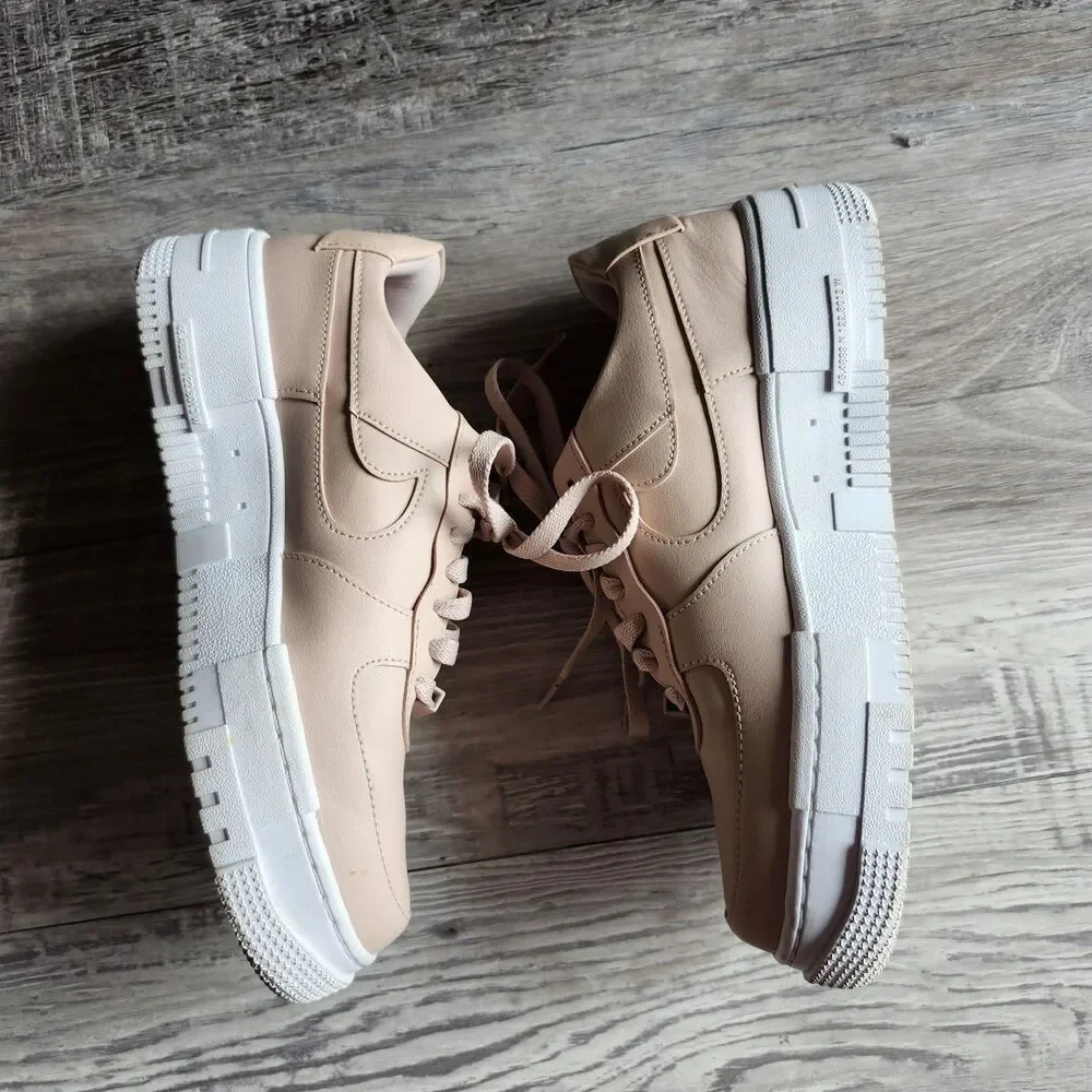(9) Nike Air Force 1 Low PixelParticle Beige (Women's)